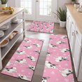 thumbnail image 2 of Pink French Bulldog Love Heart Kitchen Rugs Sets Of 3,Kitchen Runner Rugs Non Skid Washable,Decorative Kitchen Floor Mats for Kitchen,Sink,Laundry,17"x30"+ 17"x47" + 17"x59", 2 of 6