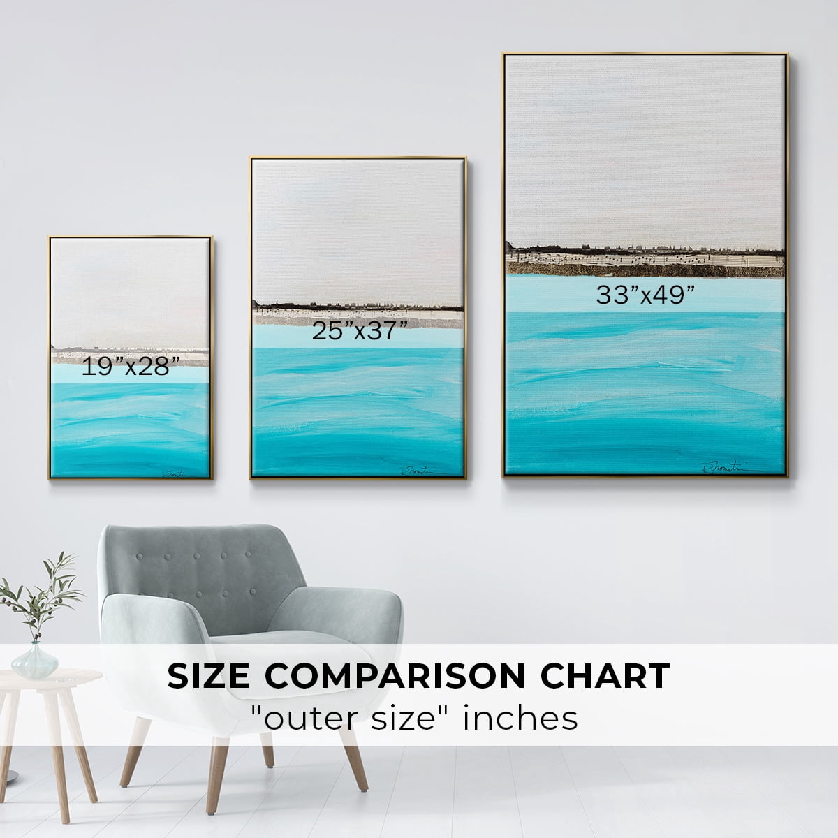 Harmony in Turquiose Framed Premium Gallery Wrapped Canvas - Ready to Hang