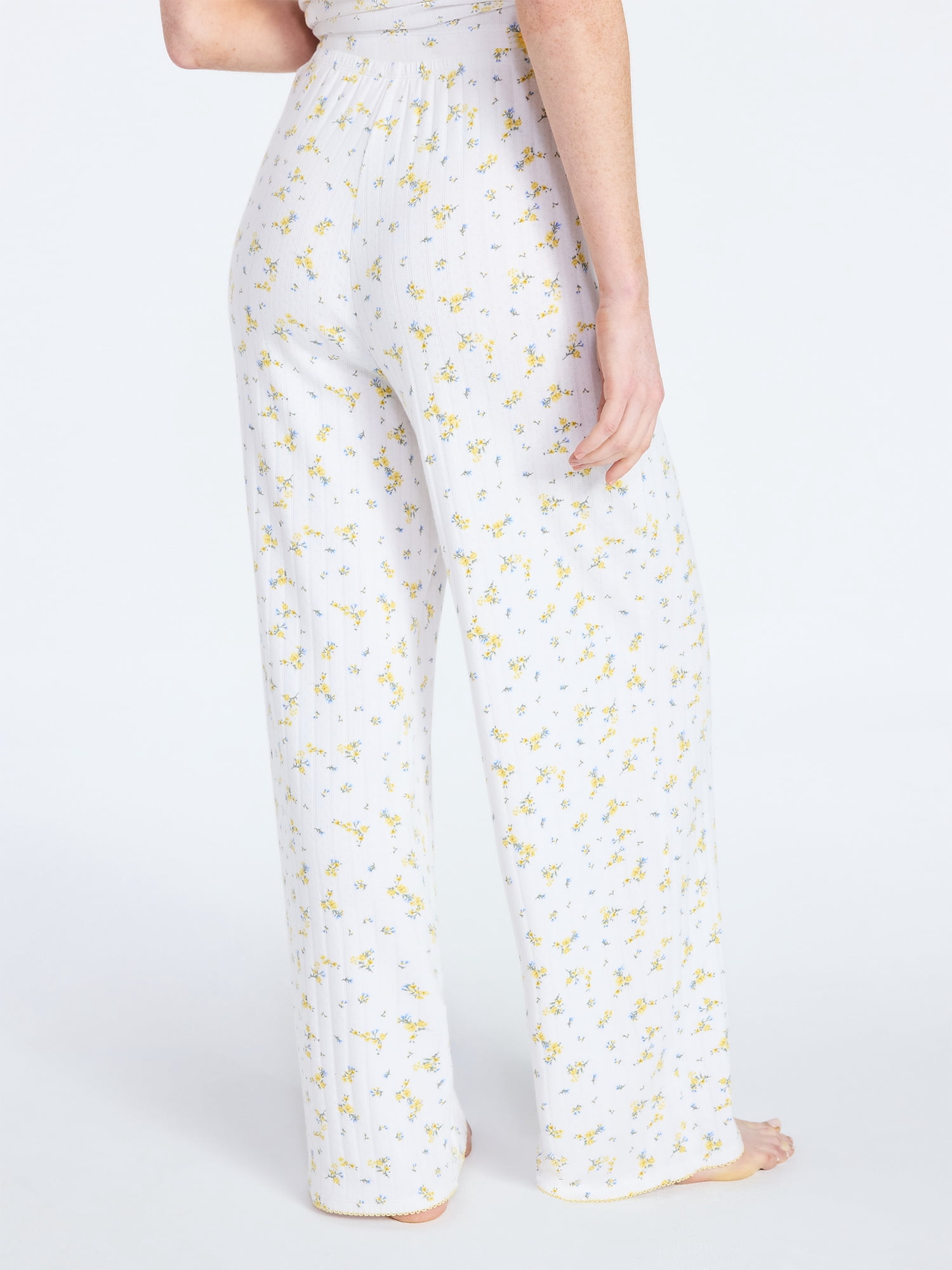 Joyspun Women’s Pointelle Knit Sleepwear Pants, 30'' Inseam, Sizes XS-3X