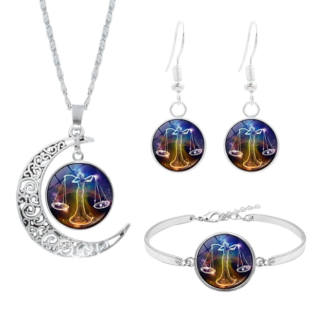 Collar, aretes y pulsera de las 12 constelaciones, regalo para esposa, novia, mamá, regalo para mujer.