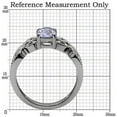 thumbnail image 2 of High polished (no plating) Stainless Steel Ring with AAA Grade CZ in Light Amethyst for Women Style TK079, 2 of 5