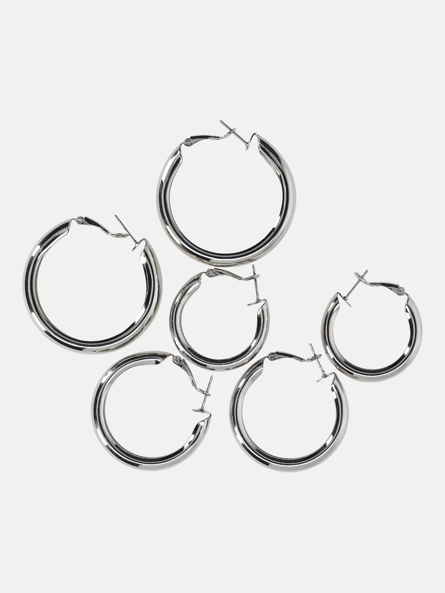 No Boundaries Chunky Hoop Earrings, 3-Pack, Women's