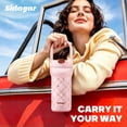 thumbnail image 5 of Sidagar 24oz Ceramic Lined Stainless Steel Insulated Tumbler with Handle, Leak-Resistant Lid, Pink, 5 of 9