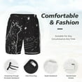thumbnail image 3 of Daiia Star Gazing Cat Illustration Mens Swim Trunks Swim Shorts Quick Dry Swim Shorts with Mesh Lining Pockets-Small, 3 of 9