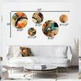 thumbnail image 4 of Designart "Geometric Vibrations Orange and Blue I" Modern Geometric Metal Wall Art Set of 5 Piece, 4 of 5