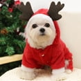 thumbnail image 1 of Cute Pet Dog Christmas Elk Costume Puppy Hoodie Coat Clothes For Dogs Cats Soft Coral Velvet Fleece Apparel, 1 of 12