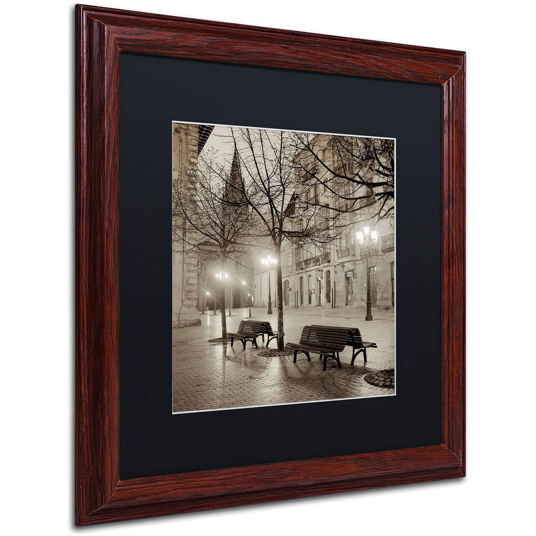 Trademark Fine Art "Oveido Cathedral Bancs II" Canvas Art by Alan Blaustein, Black Matte, Wood Frame