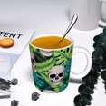 thumbnail image 5 of Yiaed Skull and Palm Leaves Print Ceramics Coffee,Large Handle Design,Extra Large Tea and Coffee Cup for Office and Home Mugs, 5 of 6