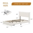 thumbnail image 6 of Full Size Bed Frame, Bed Frame Upholstered Platform Bed with Velvet Headboard, Wing Edge Design, 2 Storage Drawers, No Box Spring Needed, White, 6 of 8