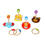 Toddle Toy Ring Toss - Ideal Wooden Ring Toss Game - Portable and Most Colorful Fun Animal Toss Across Games for Kids