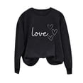 thumbnail image 4 of Penkiiy Valentine Sweatshirt for Women: Cute Valentines Day Shirts Love Heart Graphic Print Pullover Long Sleeve Tops S Black, 4 of 5