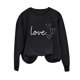 thumbnail image 4 of Sudadera Penkiiy Valentine para mujer: lindas camisetas del día de San Valentín Love Heart Graphic Print Suéter de manga larga Tops S Black, 4 of 5