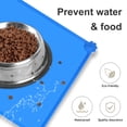 thumbnail image 6 of Rirool Silicone Dog Cat Bowl Mat - 18.5" x 11.5" - Non-Slip Waterproof Pet Feeding Mat - Black - Blue, 6 of 7