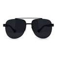 thumbnail image 1 of Mens Classic Double Top Bridge Tear Drop Aviator Metal Sunglasses All Black, 1 of 4
