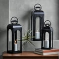 thumbnail image 3 of (2 pack) Better Homes & Gardens Black Metal Lantern Candle Holder, 18", Medium, 3 of 7