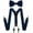 Navy Blue, variant on Solid Color Mens Suspender Bow Tie Set Clip On Y Shape Adjustable Braces