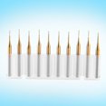 thumbnail image 4 of Micro Drill Bit Set, 10pcs Tungsten Carbide End Mill Engraving Bits End Mills CNC Mill Milling Cutter CNC Router Bits for Circuit Boards, Plastics, Stainless Steel, 3.175mmx0.6mm, 4 of 7