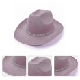 thumbnail image 2 of Cowgirl Hat Shining Glitter Hat Western Hat Sparkly Glitter Jazz Hat Photo Props Glinting Crystal Glitter for Stage powder plus drill, 2 of 4