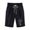 thumbnail image 2 of Elvqul Women's Shorts with Pockets Workout Elastic Waist Lightweight Drawstring Black Shorts, 2 of 3