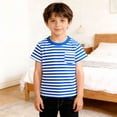 thumbnail image 4 of Tiijoy Little Boys Short Sleeve Striped T-Shirt Casual Round Neck Pocket T Shirt, Sizes 3-14, 4 of 8