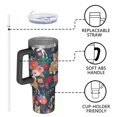 thumbnail image 4 of OBREWU Shiba Inu and Flowers Tumbler with Handle and Lid,Shiba Inu and Flowers 40oz Double Wall Vacuum Insulated Tumbler,Cups Gift for Women and Men, 4 of 7