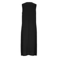 thumbnail image 4 of YuXingFu Dresses for Women Maxi Crew Neck Plus Size Womens Dress Sleeveless Solid Color Long Casual Summer Black XL, 4 of 8