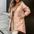 thumbnail image 6 of Iyufng Women's Hooded Quilted Mid Length Puffer Jackets, Zip Up High Low Winter Coat with Side Pockets, 6 of 7