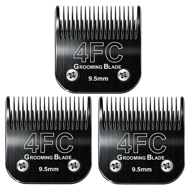 Cuchillas de aseo para perros MEMIRY, tamaño 4C, 9,5 mm, 3 unidades, para Andis, Oster A5, Wahl KM10