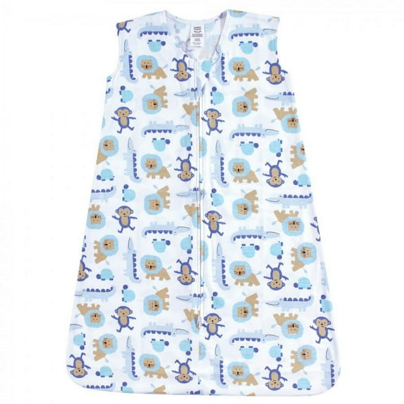 Luvable Friends Baby Boy Sleeveless Jersey Cotton Sleeping Bag, Sack, Blanket, Boy Jungle Jersey, 0-6 Months