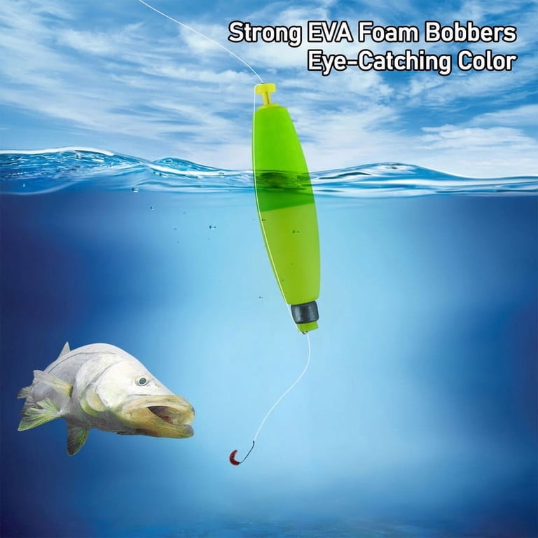 10PCS EVA Foam Fishing Bobbers - Snap-on Spring Floats For Crappie, Bass, Panfish