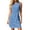 Blue, variant on Women's Sleeveless Round Neck Sheath Mini Dress, Ruched Waist Knot Detail, Draped Bodycon Dress, Casual Workwear & Graduation Party Dress