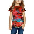thumbnail image 2 of Zwiiyzr 2024 Girls & Boys Hawaiian Shirt Short Sleeve Round Neck Tropical Holiday Summer Beach Shirts And Tops Red-7-8 Years, 2 of 2