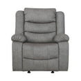 thumbnail image 2 of Benjara Manual Motion Glider Recliner with Fabric Upholstery, Gray, 2 of 5