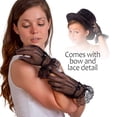 thumbnail image 6 of Skeleteen Dress Lace Hand Gloves - Vintage Formal Black Sheer Evening Gloves with Satin Bow and Lace Ruffle Wrist Cuffs for Women and Girls, 6 of 7
