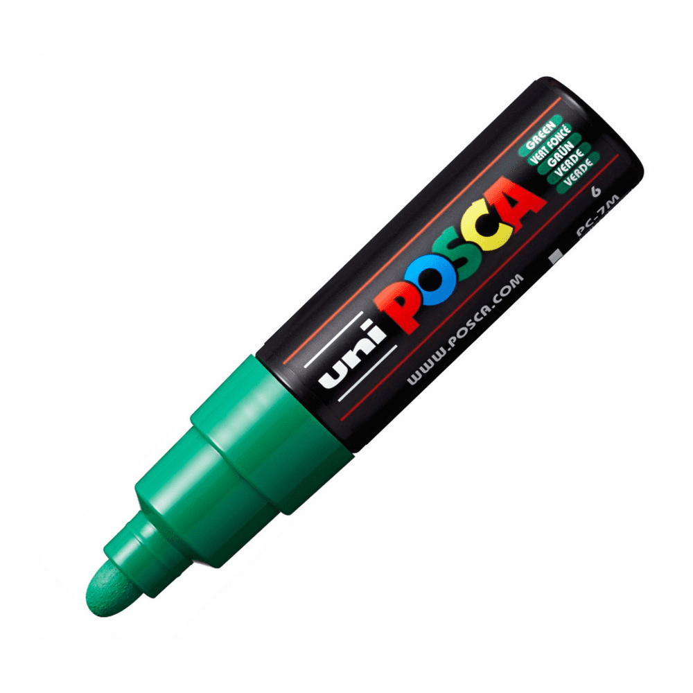 UniPosca Paint Markers Green, Bullet Tip, 7 mm Sold Each