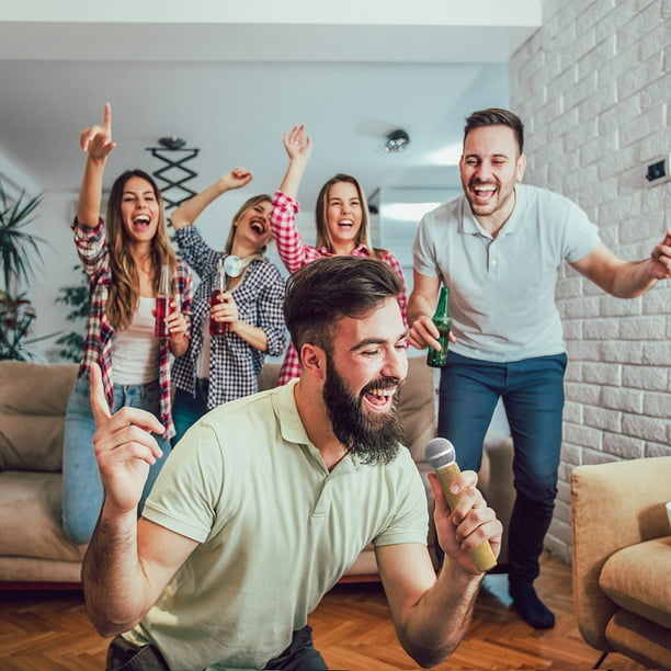 Accesorio de teléfono falso con brillantes, micrófono de plástico con purpurina para actuaciones en el escenario, karaoke y práctica de canto, perfecto para menores, adultos, disfraces y