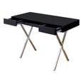 thumbnail image 3 of Sarai Wood Top Metal Base Computer Desk in Black/Chrome with Pull-Out Keyboard, 3 of 8