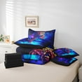 thumbnail image 3 of Manfei Leopard Twin Bedding Sets 7-Piece,Wild Animal Bedding Comforter Set 7-Piece,Pink Purple Galaxy Aurora Sheet Sets,Super Cozy Bedroom Decorative Reversible, 3 of 5