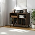 thumbnail image 4 of Cozy Castle Record Player Stand, Turntables Stand with Vinyl Record Storage Holds up to 350 Albums, Record Stand Table for Living Room, Office, Brown, 4 of 10