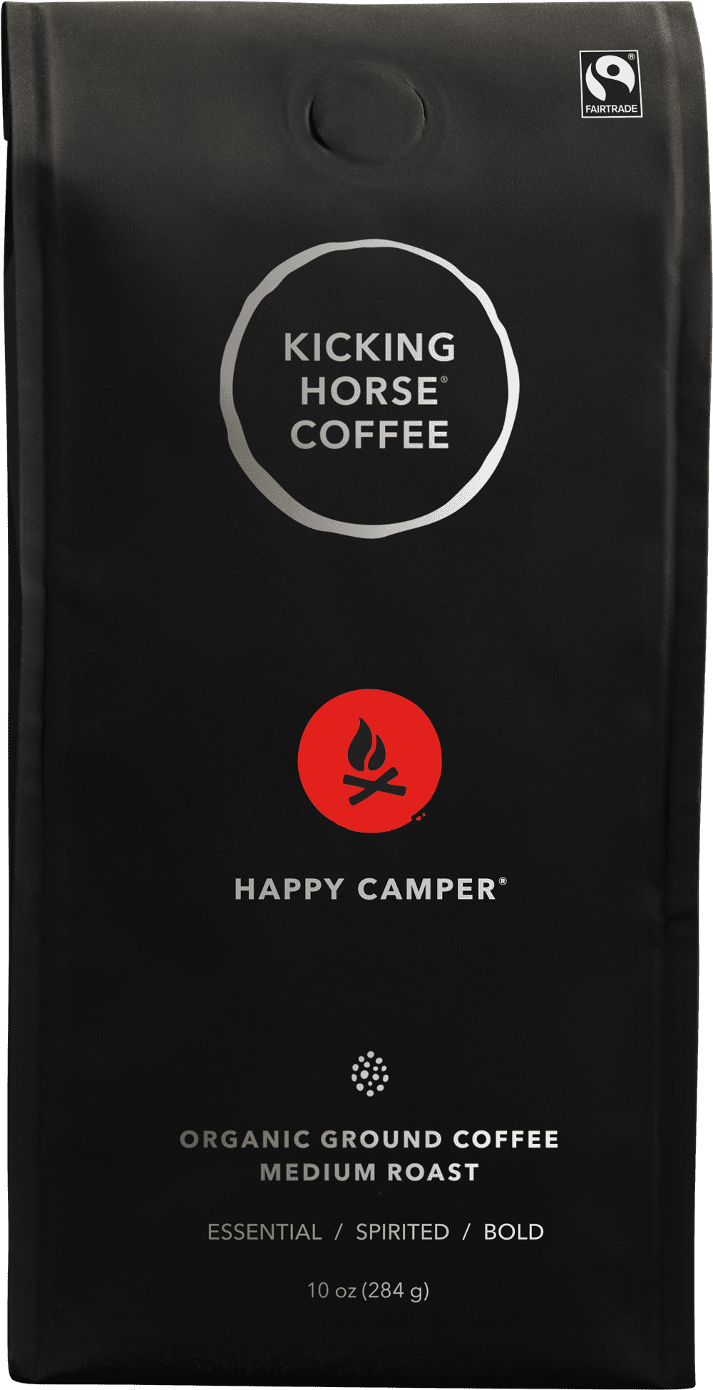 Kicking Horse Happy Camper Ground Coffee, Medium Roast, 10 oz, Pack of 6