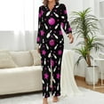 thumbnail image 4 of Top-kevin Flat Stylish Mahjong Women's Long-Sleeve Shirt And Full-Length Bottom Pajama Set, 4 of 11