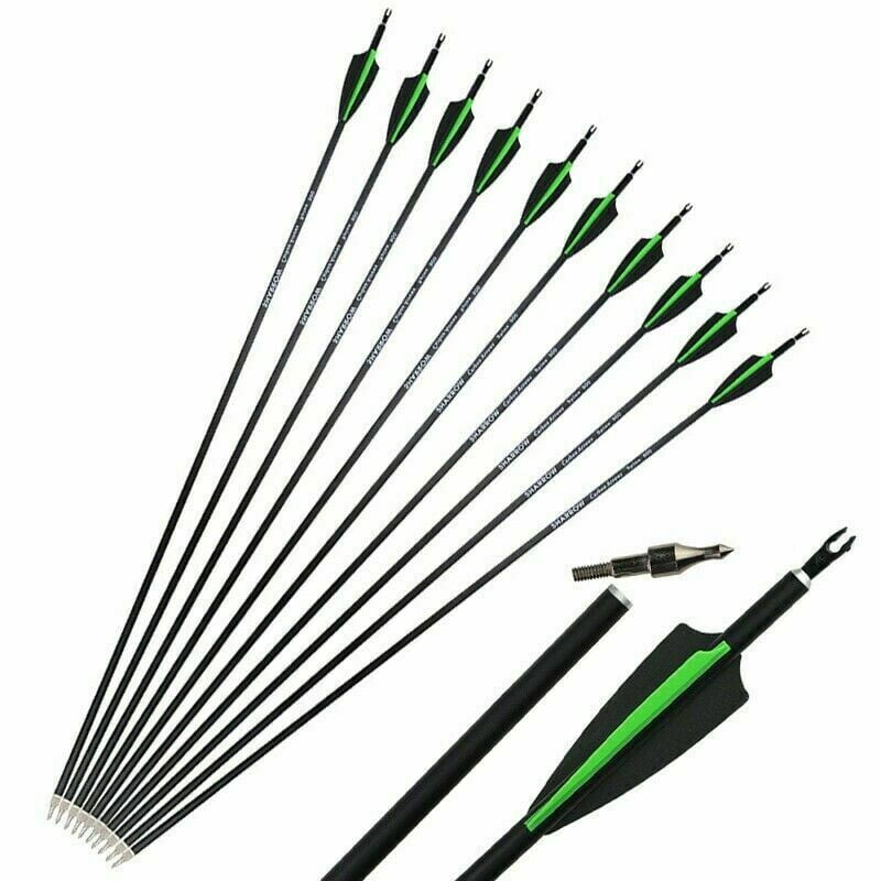 12pcs/set Archery Mixed Carbon Hunting Target Arrows 30" spine 500 For