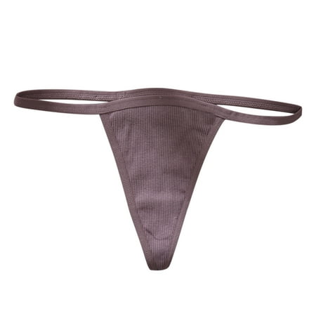 

HWRETIE Women Brief Women s Thong Low-Rise Seamless Sexy Underwear Threaded Cotton Panties Rollbacks Khaki 6(L)