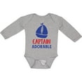 thumbnail image 3 of Inktastic Captain Adorable, Sailing Boat, Sailor, Sailing Boys Long Sleeve Baby Bodysuit, 3 of 5
