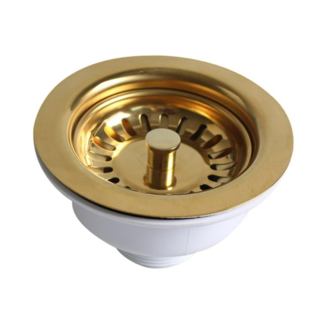 Filtro de fregadero Colador y tapón para fregadero de cocina Combo Golden Sink Home Improvement Tapón para fregadero de acero inoxidable de 114 mm de