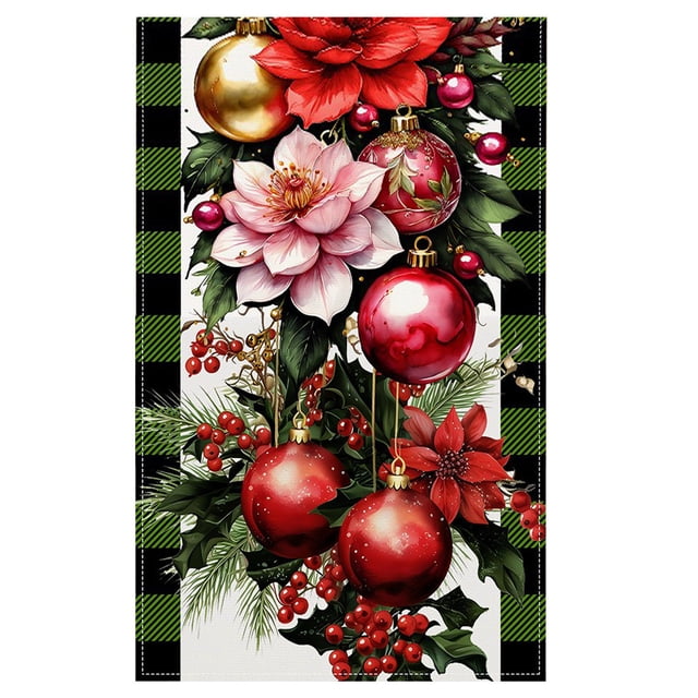 Christmas Table Flag Decorative Tablecloth for Indoor and Outdoor Use 183 cm x 33 cm Rectangular Wrinkle-Free Festive Table Cover
