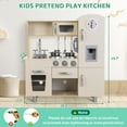 thumbnail image 2 of Pirecart Pretend Play Kitchen Wooden Toy Kitchen Playset with Ice Maker, Microwave, Sink, Oven and Cookware Accessories, Pretend Play Toy Set for Girls and Boys Age 3+, Beige, 2 of 7