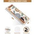 thumbnail image 4 of Abstract Boho Stair Treads for Wooden Steps Indoor Runner Rug Carpet, Bohemian Palm Leaf Geometric Leaf Circle 15 Pieces Peel and Stick Staircase Step Treads Covers Washable Throw Door Mats, 30"x8", 4 of 6