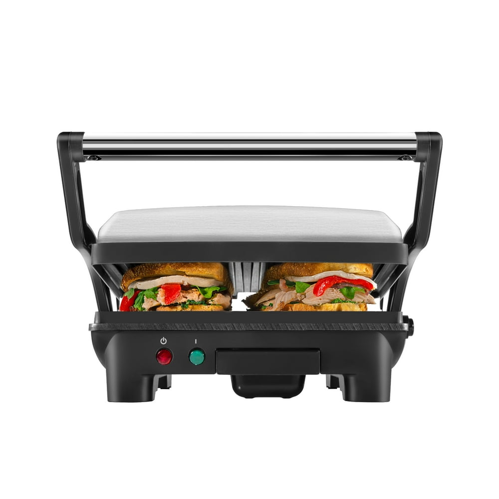 Chefman Panini Press Grill and Gourmet Sandwich Maker, NonStick Coated Plates, Opens 180