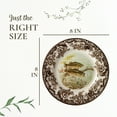 thumbnail image 7 of Spode Woodland Collection Salmon Salad Plate Decorative Wildlife Dinnerware British Country Style Floral Border Rustic Holiday Meals 8" Earthenware Seasonal Table Accent Festive Dining, 7 of 7